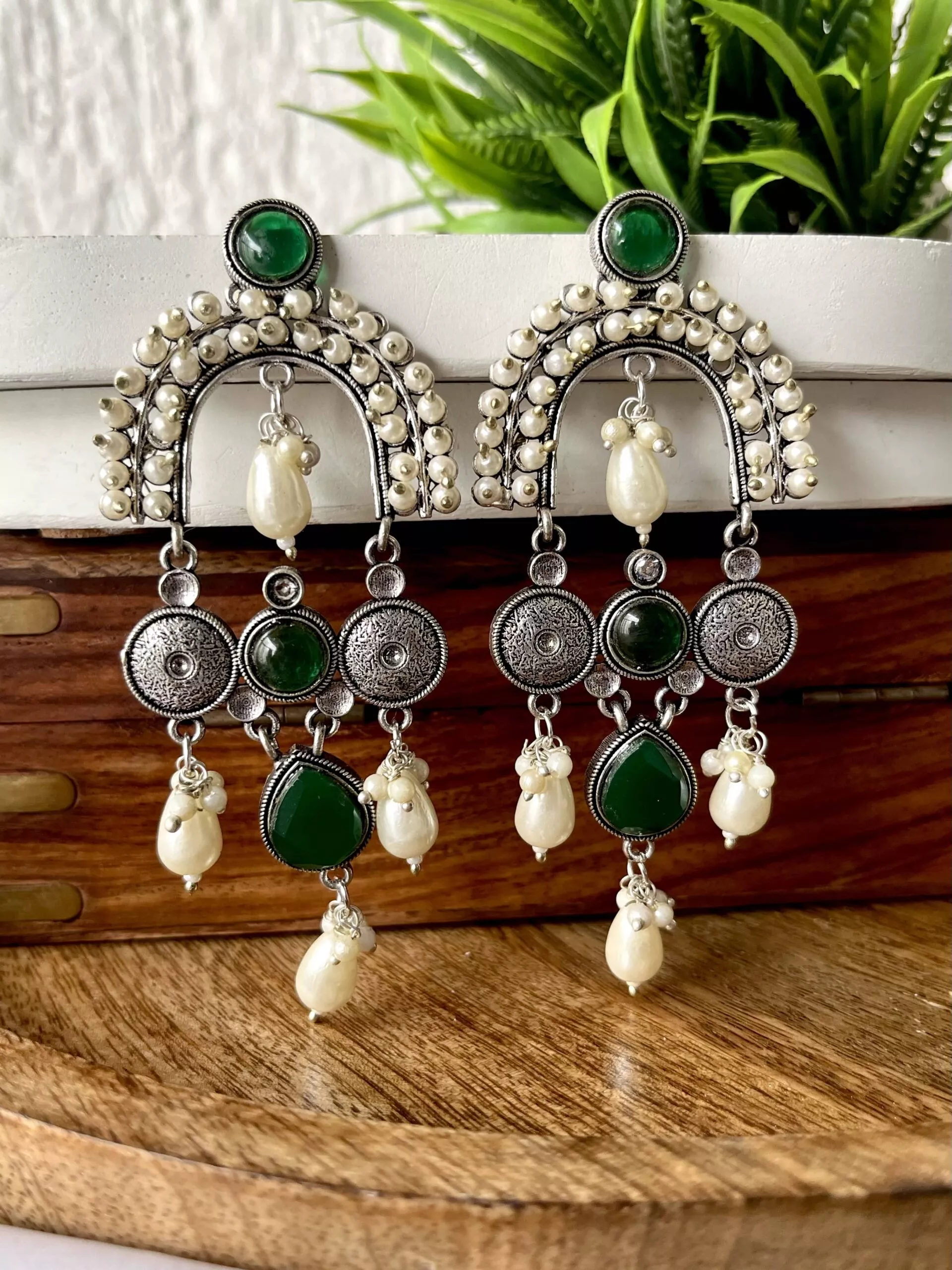 Sampreeti Brass Earrings Green