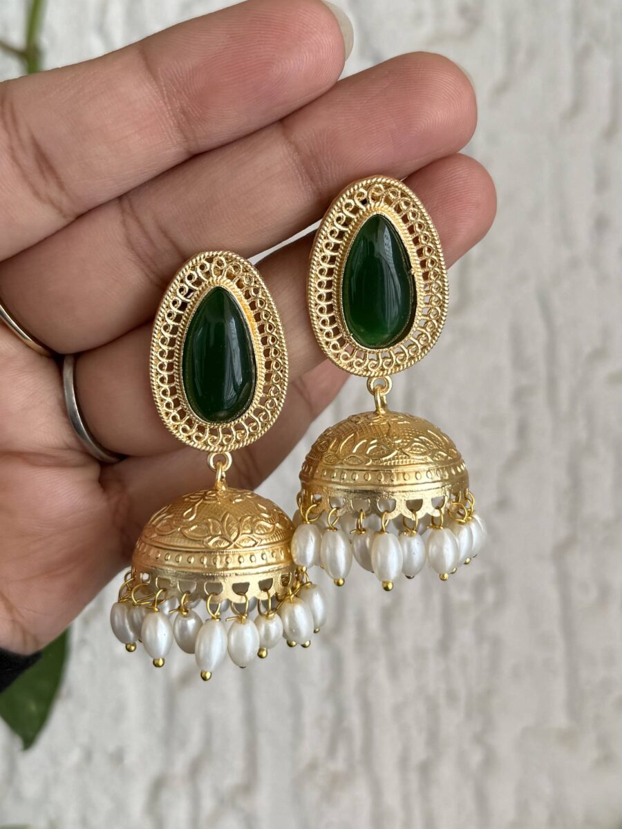 Soorat Earrings Green