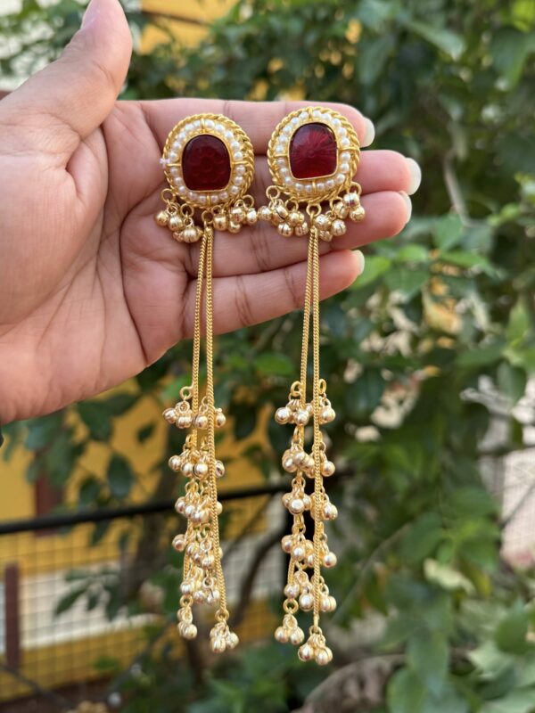 Karishma Kashmiri Earrings Red