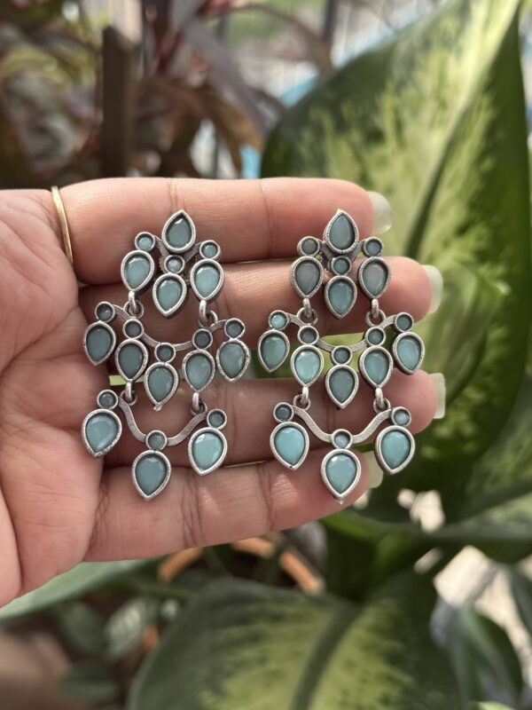 Vasu Brass Earrings Teal
